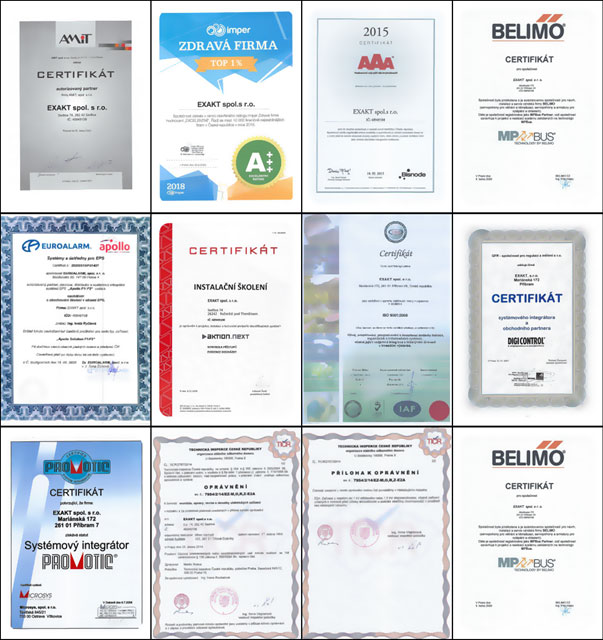 Odborné certifikáty